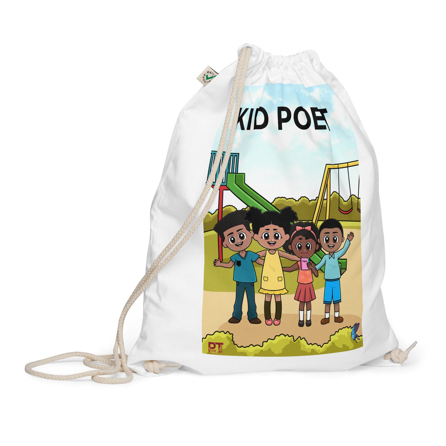 KID POET Organic cotton drawstring bag
