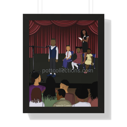 "Speech Contest" Black Art Poster