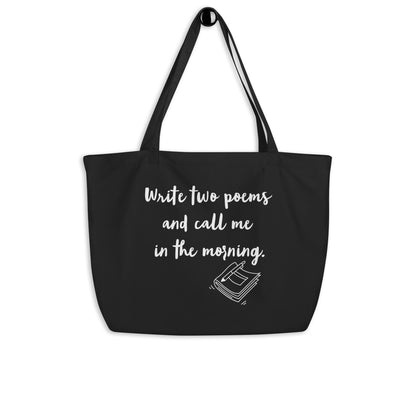 Poetry Themed Large organic tote bag