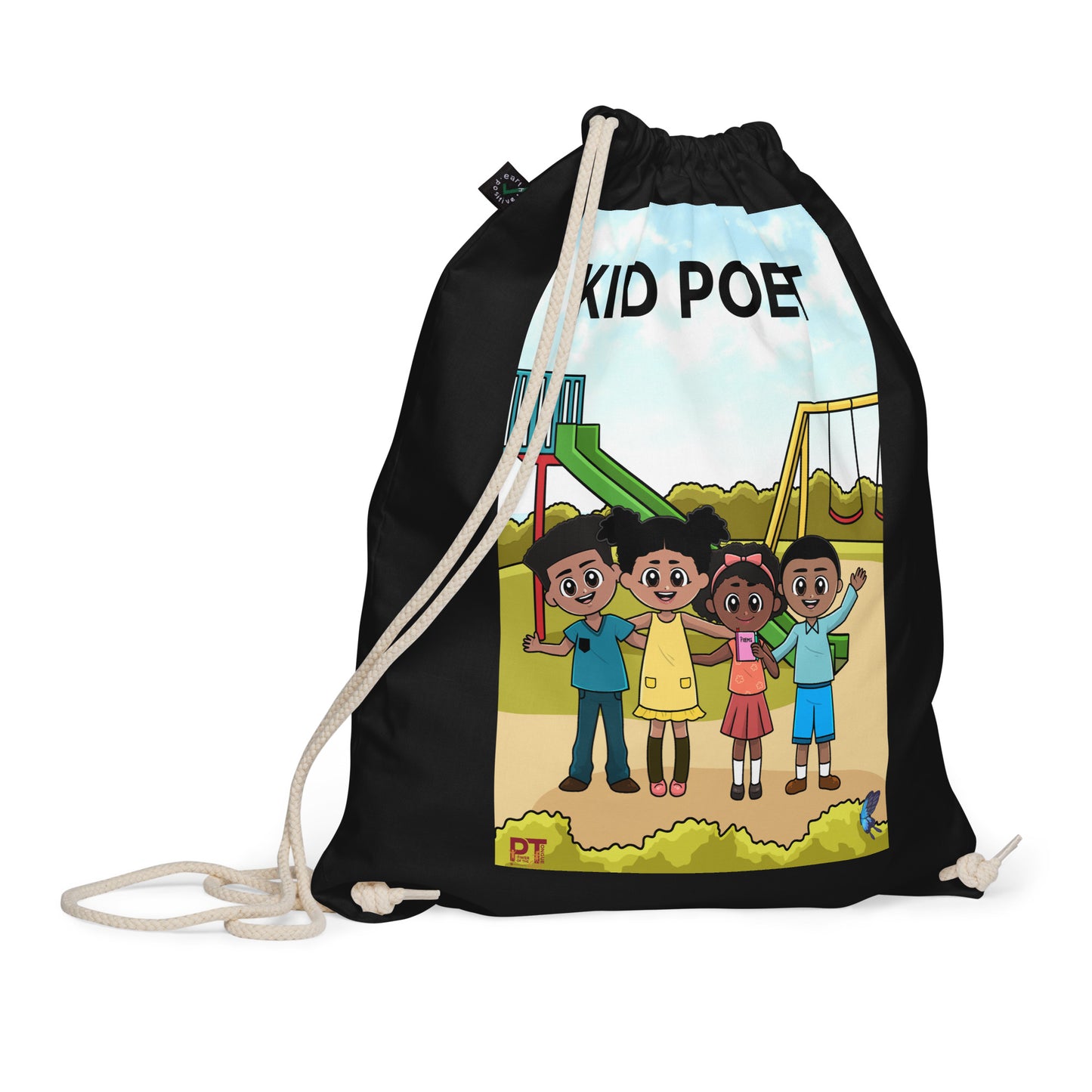 KID POET Organic cotton drawstring bag