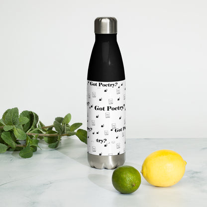 Poetry Themed Stainless Steel Water Bottle