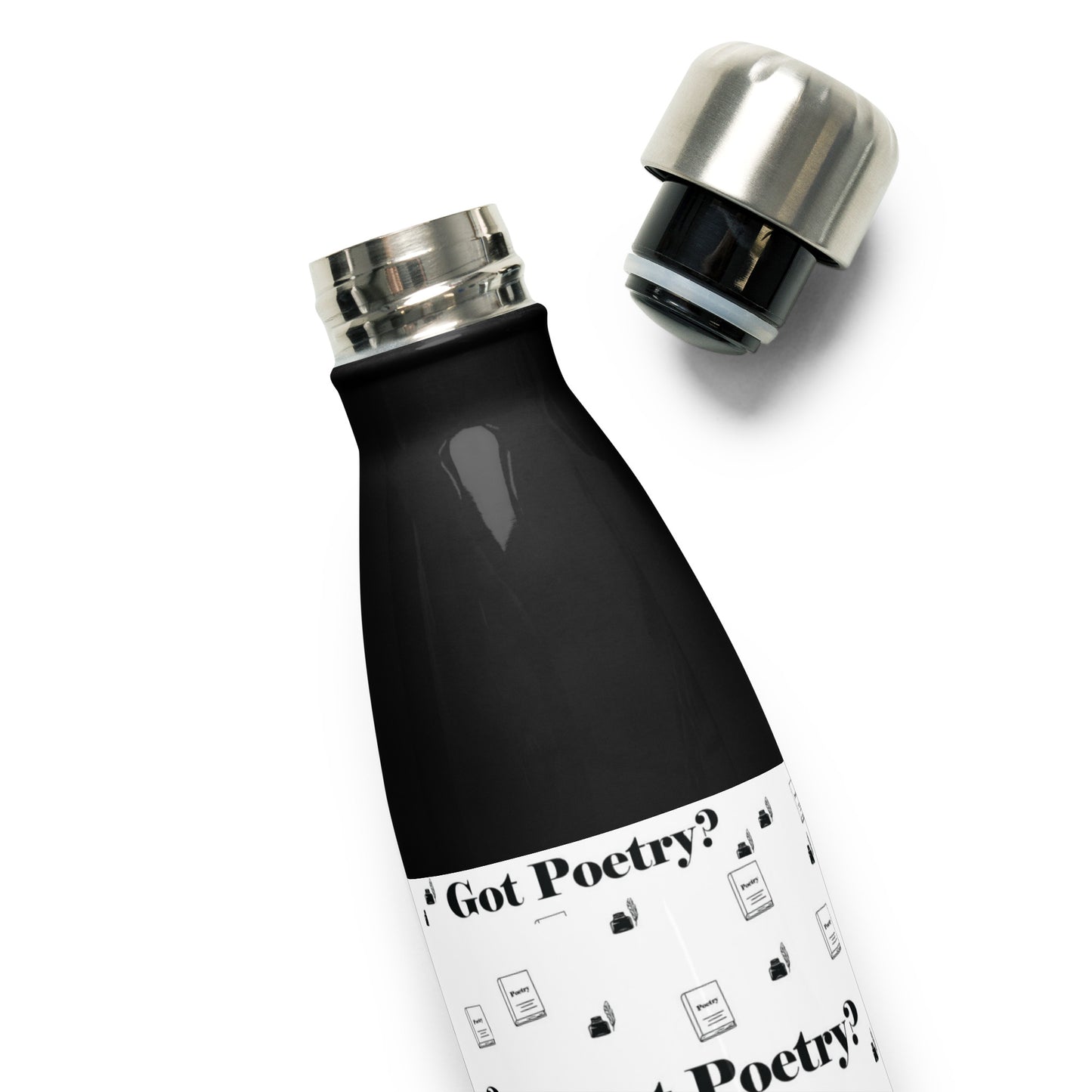 Poetry Themed Stainless Steel Water Bottle