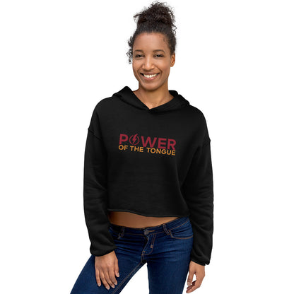 Power of the Tongue Logo Crop Hoodie