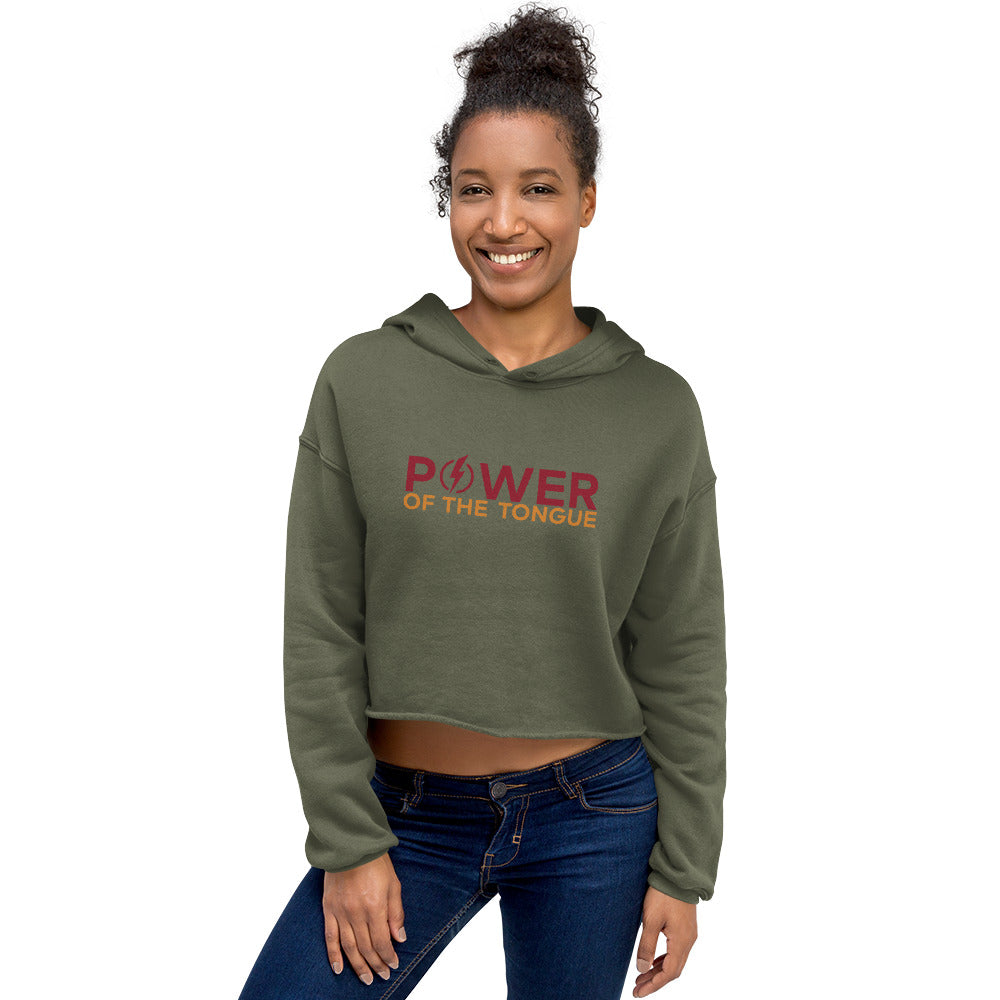 Power of the Tongue Logo Crop Hoodie