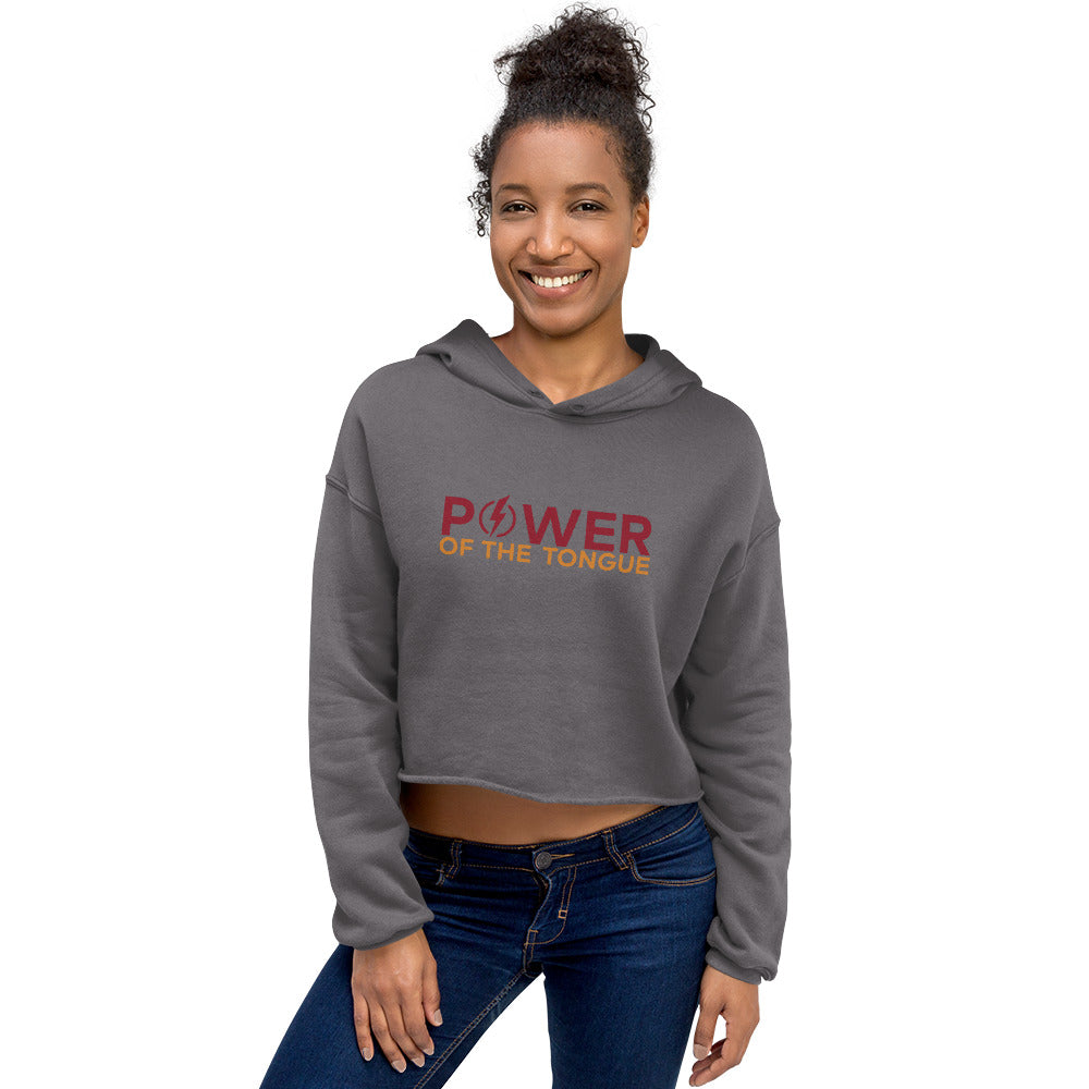 Power of the Tongue Logo Crop Hoodie